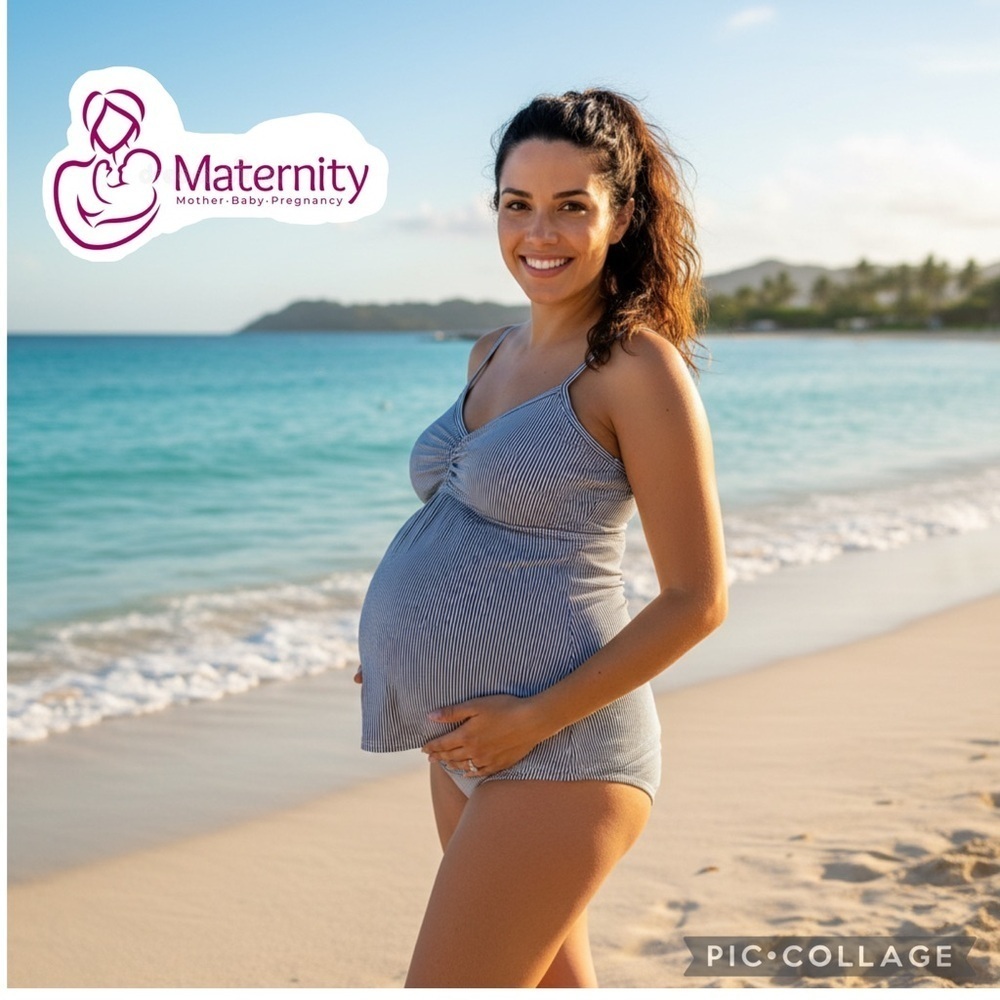 NWT Oh Baby by Motherhood two-piece maternity tankini swimsuit. size L